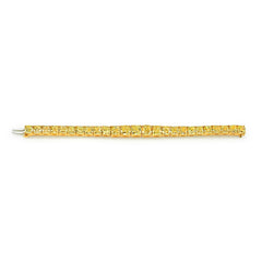 Yellow Diamond Tennis Bracelet With Cushion Cut Diamonds