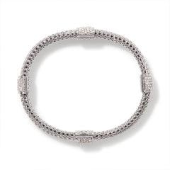 John Hardy Classic Chain Four Station Diamond Icon Bracelet