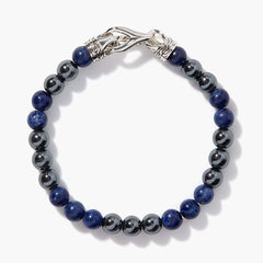 John Hardy Asli Classic Chain Sodalite & Hematite Beaded Bracelet