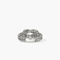 John Hardy Love Knot Silver Diamond Pave Ring