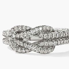 John Hardy Love Knot Silver Diamond Pave Ring
