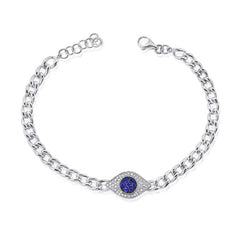 Sapphire and Diamond Evil Eye Bracelet