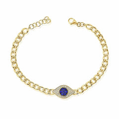 Sapphire and Diamond Evil Eye Bracelet