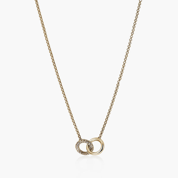 John Hardy Essentials 14K gold interlinking mini rolo chain necklace, 16-18 inch adjustable