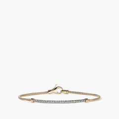 John Hardy Essentials two-tone 14K gold and silver diamond pave bracelet with 1.8mm mesh