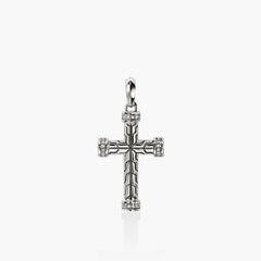 John Hardy Essentials silver spiritual cross pendant with 0.09ct diamond pave 