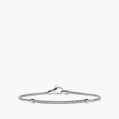 John Hardy Essentials silver diamond pave bracelet with 0.24ct diamonds and 1.8mm mesh chain