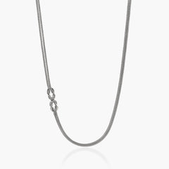 John Hardy infinite love knot silver station necklace with 3.6mm double row, 16-18 inch adjustable