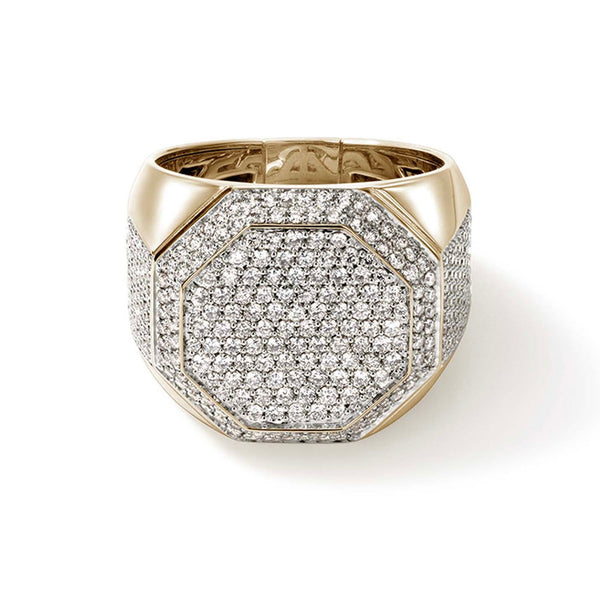 John Hardy Gold Signet Ring, Diamond Pave, RMGGX9011522DI – J.R.DUNN