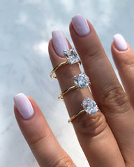 Ultra Thin Solitaire Oval Engagement Ring Setting in Yellow Gold