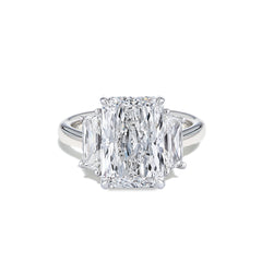 4 Carat Radiant Three Stone Engagement Ring