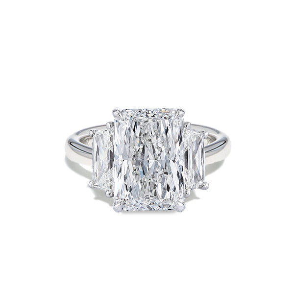 4 Carat Radiant Three Stone Engagement Ring