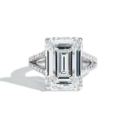 10.37 Carat Emerald Cut Center Diamond Engagement Ring - Private Label product