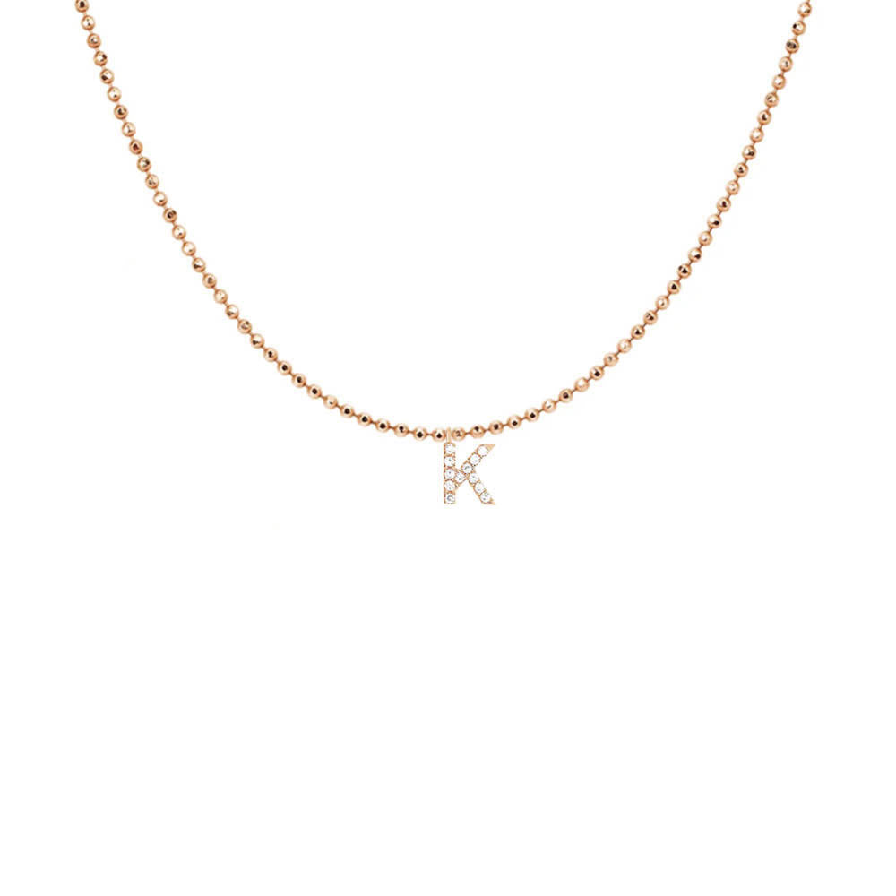 EF Collection Diamond Initial Charm in Yellow gold