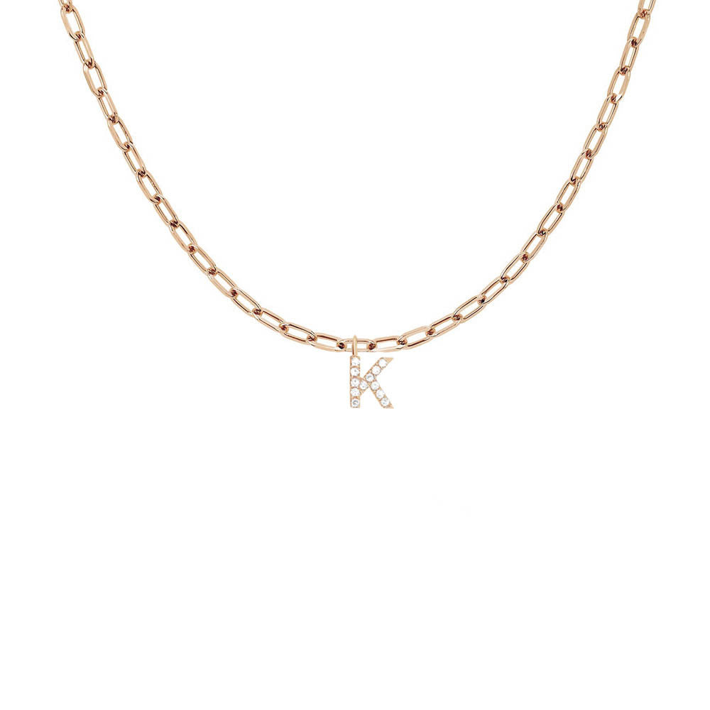 EF Collection Diamond Initial Charm in Yellow gold