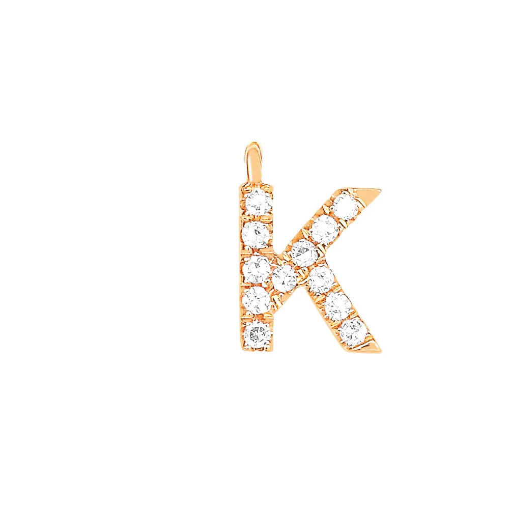EF Collection Diamond Initial Charm in Yellow gold