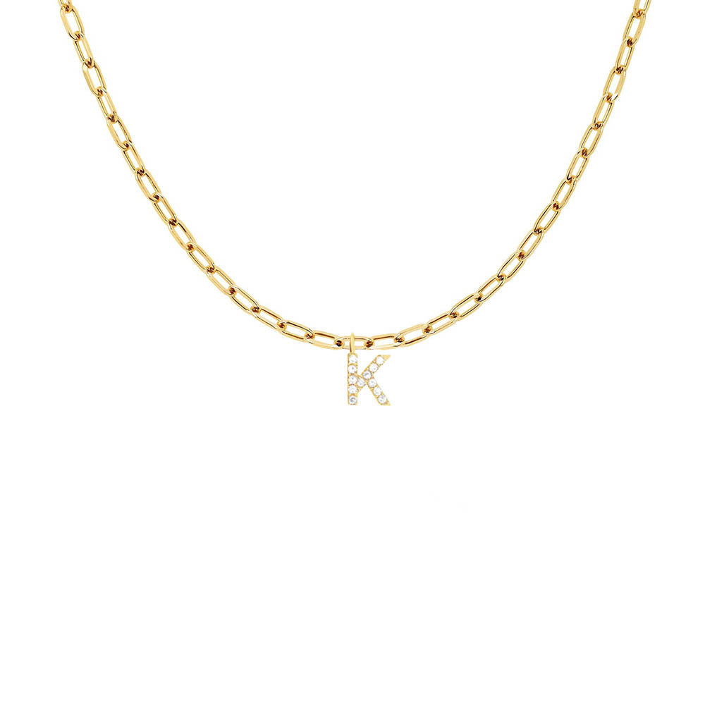 EF Collection Diamond Initial Charm in Yellow gold