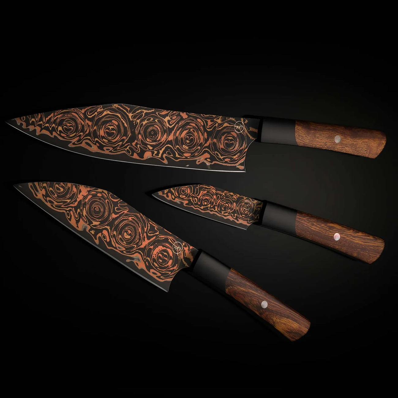 William Henry K22 Black Flare Chef Knives