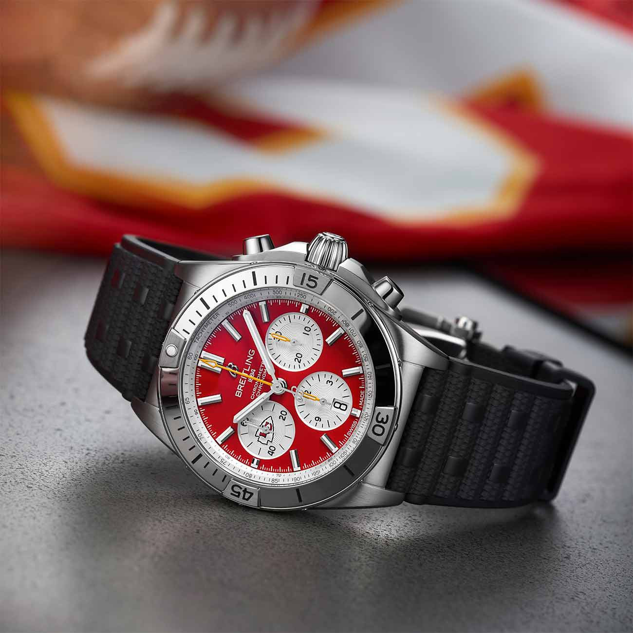 Breitling Chronomat B01 42 NFL Kansas City Chiefs AB01342B1K5S1 J R Breitling Chronomat B01 42 NFL Kansas City Chiefs AB01342B1K5S1 J R
