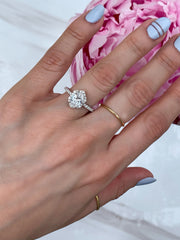 Kirk Kara Oval Diamond Hexagon Halo Engagement Ring