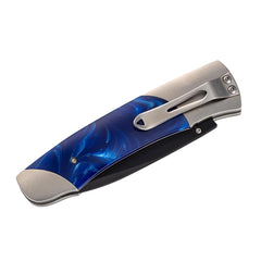 William Henry Blue Kirinite Engravable Pocket Knife