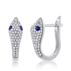 Diamond and Sapphire Snake Earrings