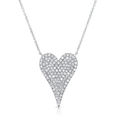 Medium Diamond Pave Heart Pendant Necklace