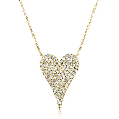 Medium Diamond Pave Heart Pendant Necklace - Private Label product