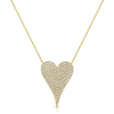 Large Diamond Pave Heart Pendant Necklace - Private Label product