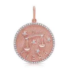 Diamond Libra Zodiac Pendant