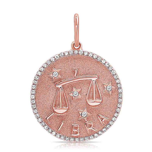 Diamond Libra Zodiac Pendant