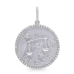 Diamond Libra Zodiac Pendant