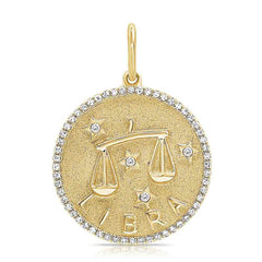 Diamond Libra Zodiac Pendant