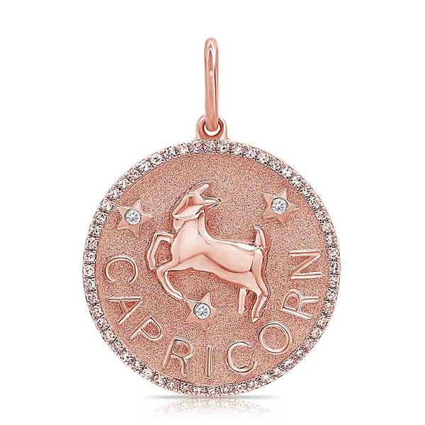 Diamond Capricorn Zodiac Pendant