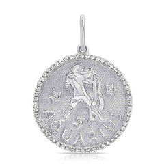 Diamond Aquarius Zodiac Pendant