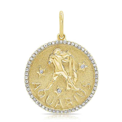 Diamond Aquarius Zodiac Pendant - Private Label product