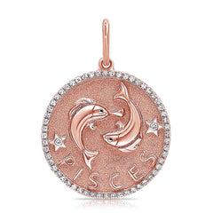 Diamond Pisces Zodiac Pendant
