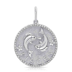 Diamond Pisces Zodiac Pendant