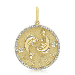 Diamond Pisces Zodiac Pendant
