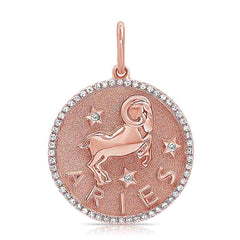 Diamond Aries Zodiac Pendant