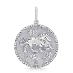 Diamond Leo Zodiac Pendant