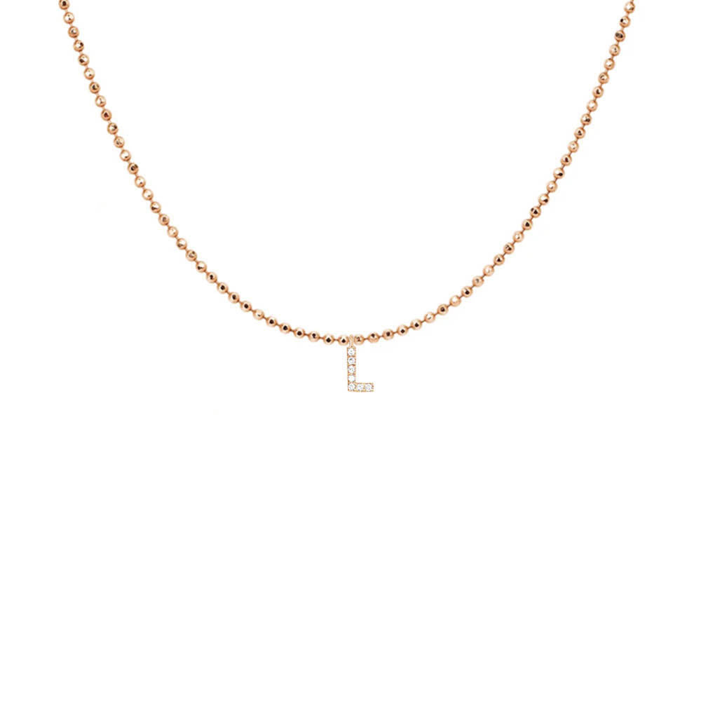 EF Collection Diamond Initial Charm in Yellow gold