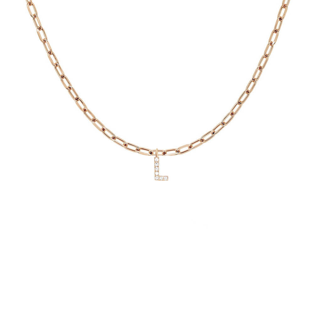 EF Collection Diamond Initial Charm in Yellow gold
