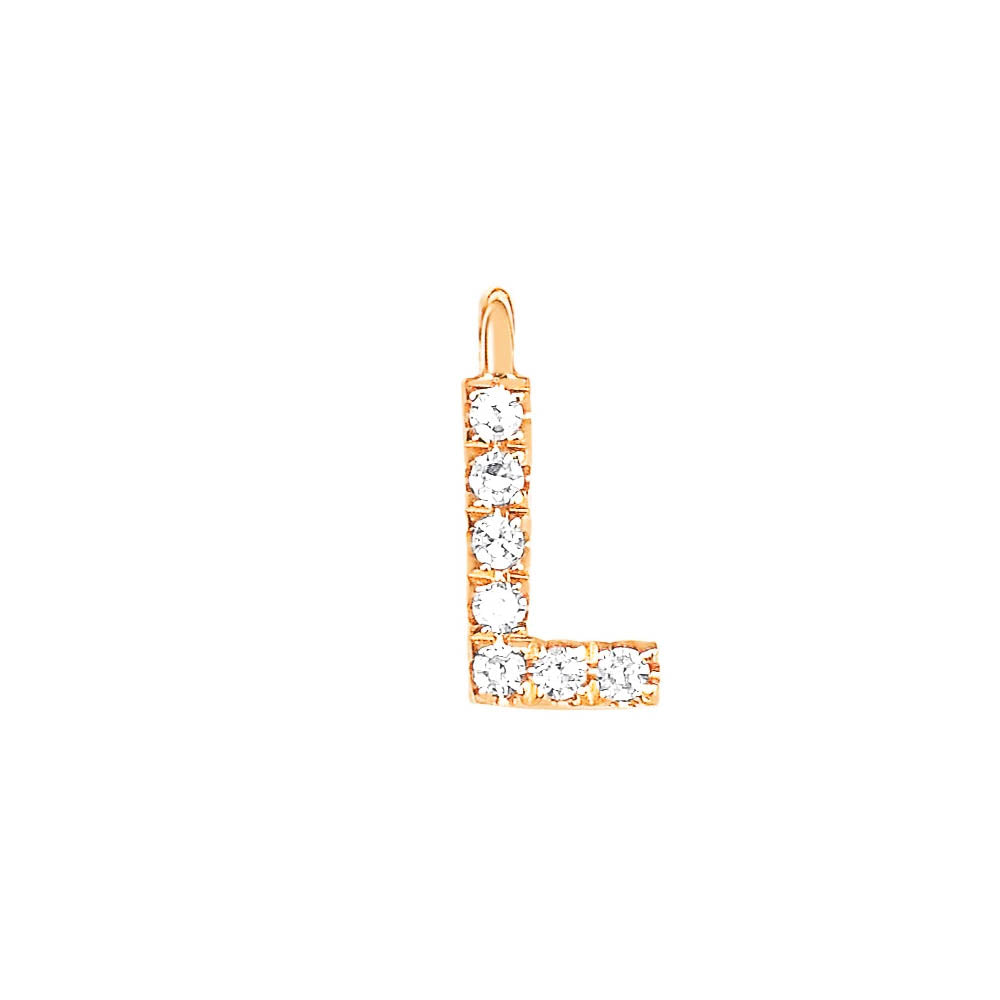 EF Collection Diamond Initial Charm in Yellow gold