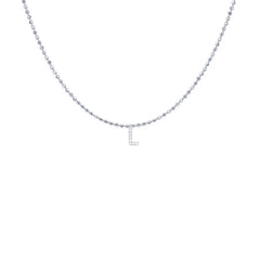 EF Collection Diamond Initial Charm in White gold