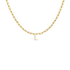 EF Collection Diamond Initial Charm in Yellow gold