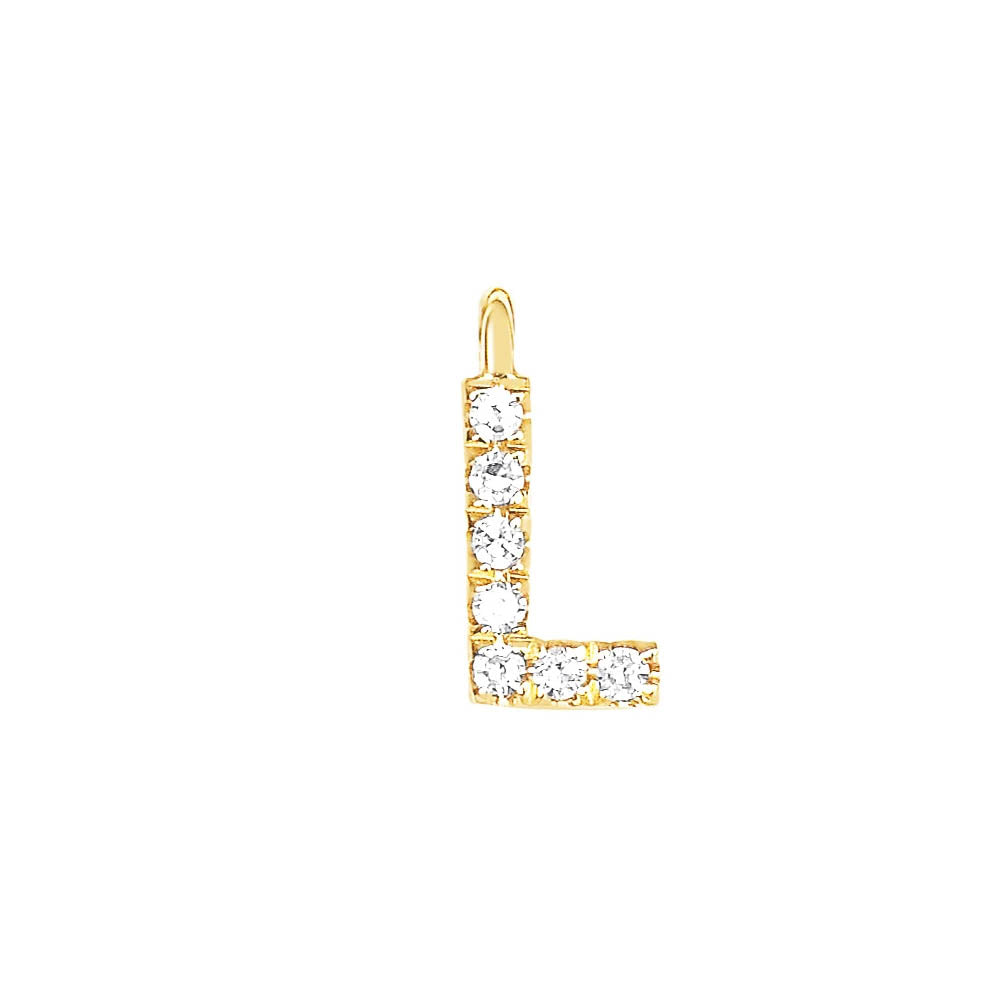 EF Collection Diamond Initial Charm in Yellow gold