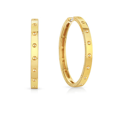 Roberto Coin Symphony Pois Moi Yellow Gold Large Hoop Earrings - Roberto Coin product
