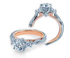 Verragio Couture Three Stone Twist Two Tone Engagement Ring