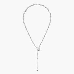 Gucci Trademark Sterling Silver Lariat Necklace - 23.6"